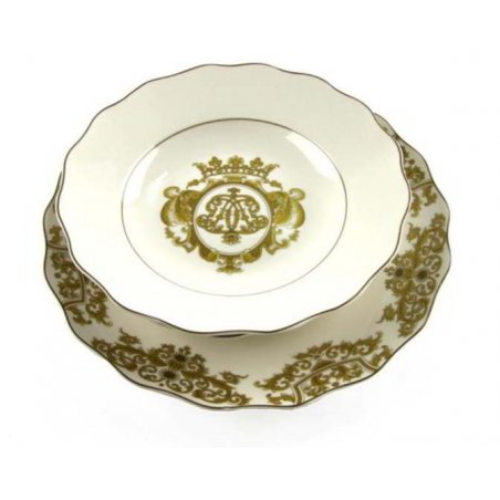 Service of dishes 18 pcs white porcelain with golden decoration - Royal Family Sheffield -