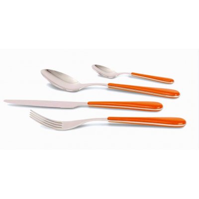 Posate Moderne In Acciaio Inox 18/10 Manico Colorato - Spring - Set 24 Pezzi - 