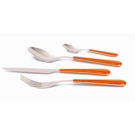 Posate Moderne In Acciaio Inox 18/10 Manico Colorato - Spring - Set 24 Pezzi - 