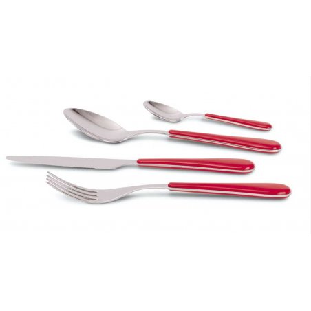 Modern Cutlery in 18/10 Stainless Steel with Colored Handle - Spring - Set of 24 Pieces -