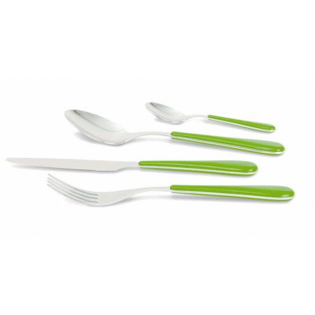 Posate Moderne In Acciaio Inox 18/10 Manico Colorato - Spring - Set 24 Pezzi - 