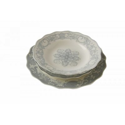 Servizio di Piatti in Fine Porcellana Set 18 Pezzi - Portofino - Royal Family Sheffield - 