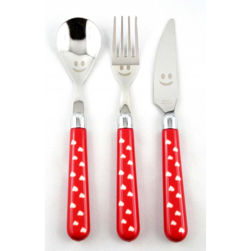 Posate Bambini Naif Cuore- Set 3 Pezzi - Rivadossi Sandro - 
