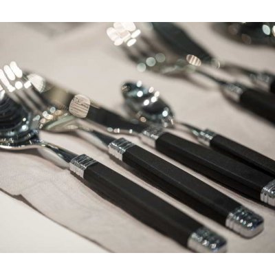 Rossini - Posate Colorate Rivadossi - set 75 pz Nero - 