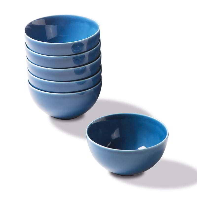 Service 6 Tasses en Porcelaine Bleu - Rivaldi - 