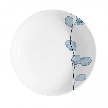 Set mit 6 Porzellansuppentellern - Botanic Blue Collection - Rivaldi - 