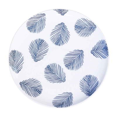 Set mit 6 Obsttellern aus Porzellan - Sammlung Botanic Blue - Rivaldi - 