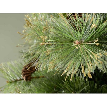 Arbre de Noël du Colorado avec des paillettes et des pommes de pin - 