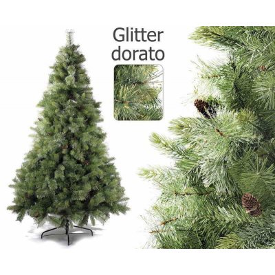 Albero di Natale Colorado con Glitter e Pigne - 