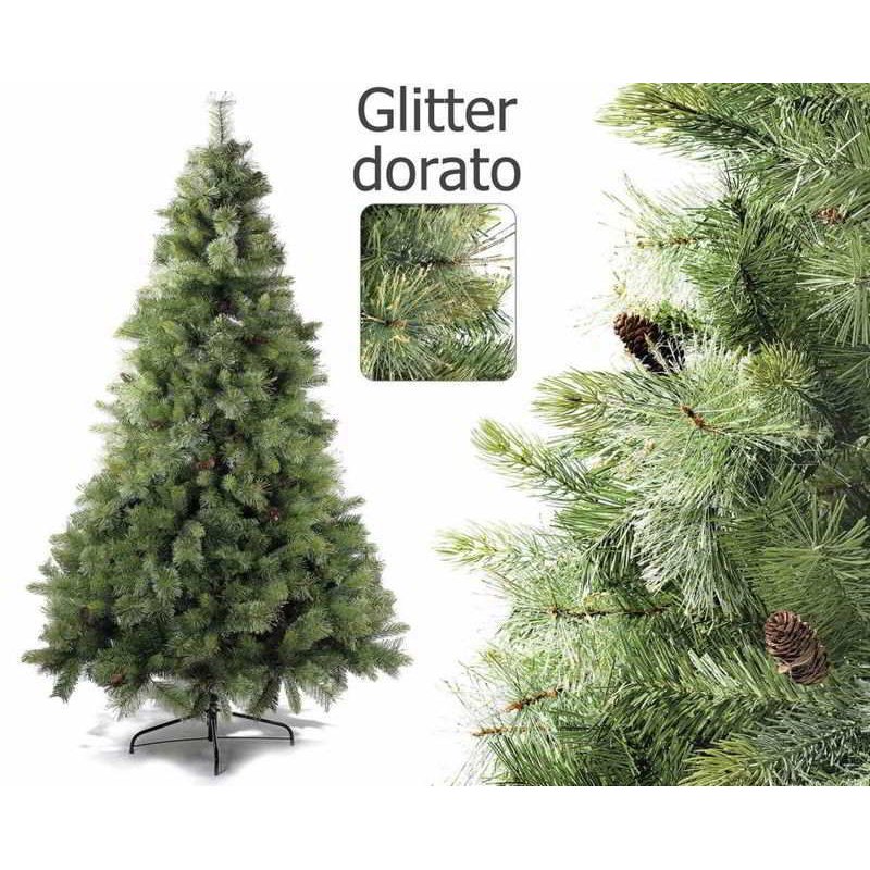 Albero di Natale Colorado con Glitter e Pigne - 