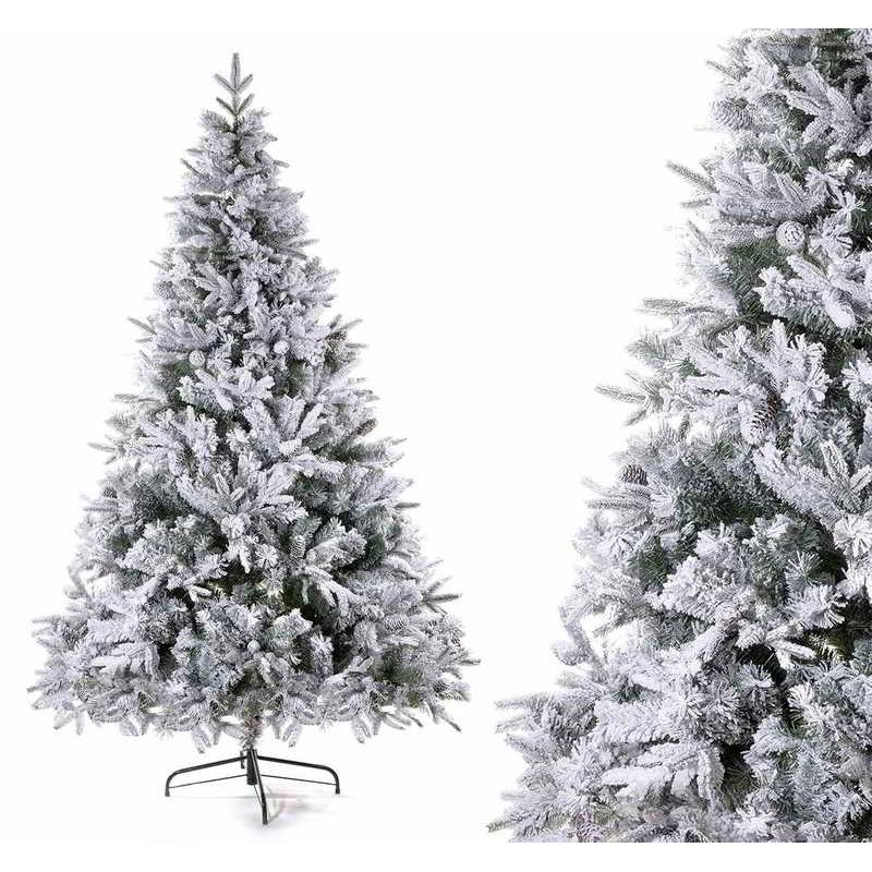 Sapin de Noël enneigé - Canada - Effet réaliste de pommes de pin - 