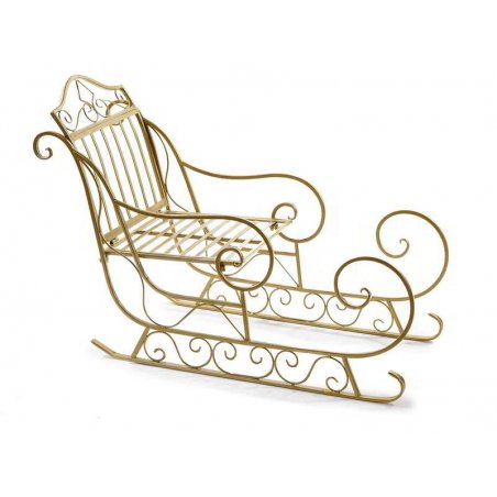 Decorative Santa's Sleigh in Gold Color Metal -  - 