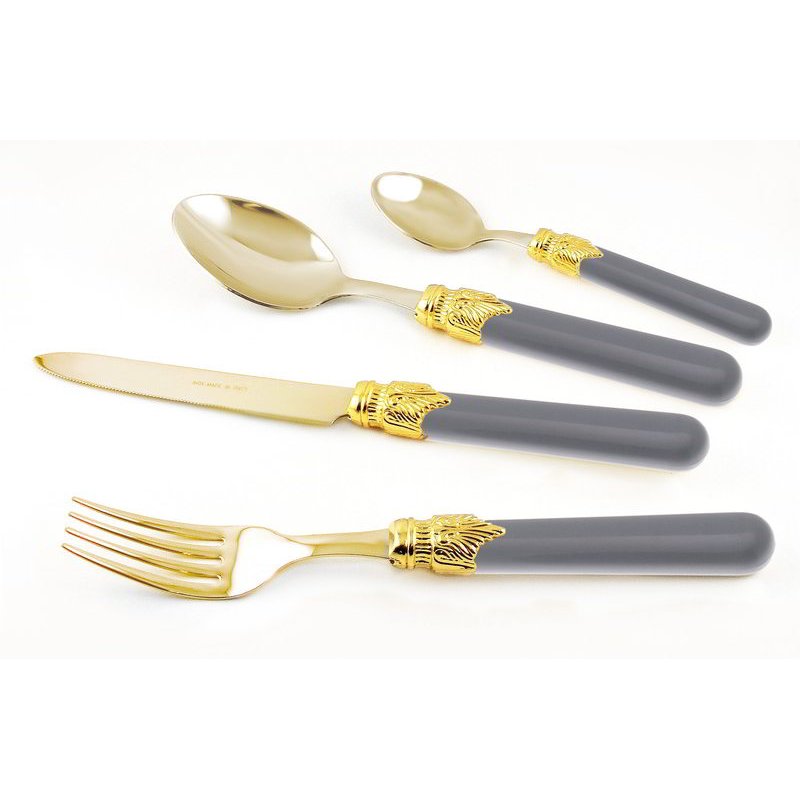 Couverts Pvd Doré - Rivadossi Sandro - Service Classique 24 Pièces Gris -