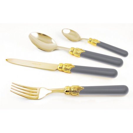 Couverts Pvd Doré - Rivadossi Sandro - Service Classique 24 Pièces Gris -