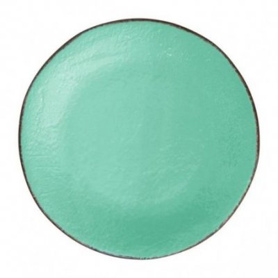 Ceramic Flat Plate cm 26 - Set 6 Pcs - Preta -  - 