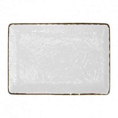 Vassoio in Ceramica 32x26 - Set 4 pz - Colore Bianco Latte - Preta - 