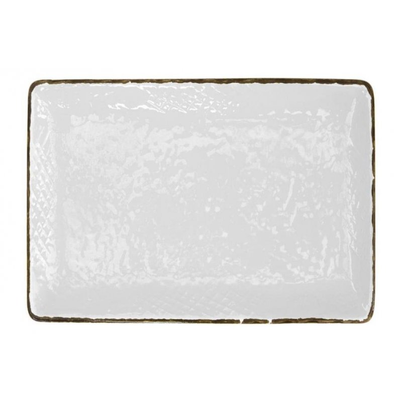 Plateau Céramique 32x26 - Set 4 pcs - Couleur Blanc Lait - Preta - 