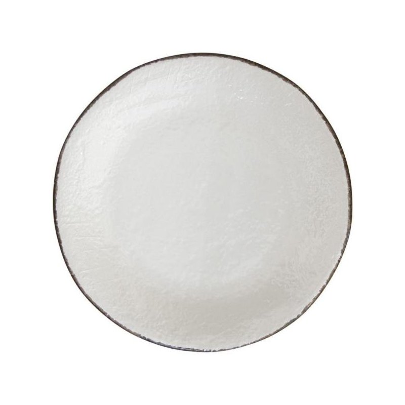 Vassoio Tondo in Ceramica cm 31 - Colore Bianco Latte - Preta - 