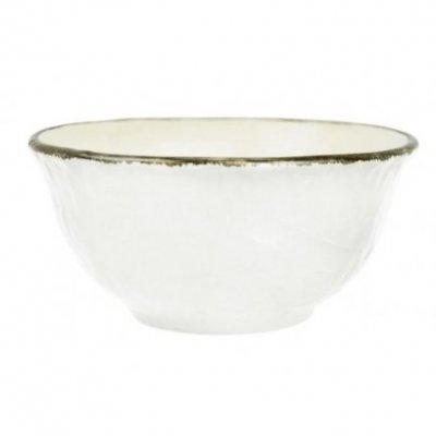 Macedonia Ceramic Bowl - Set 6 pcs - Milk White Color - Preta -  - 8050262575527