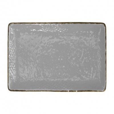 Vassoio in Ceramica 32x26 - Set 4 pz - Colore Grigio - Preta - 
