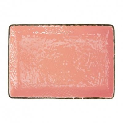 Vassoio in Ceramica 32x26 - Set 4 pz - Colore Rosa Cipria - Preta - 