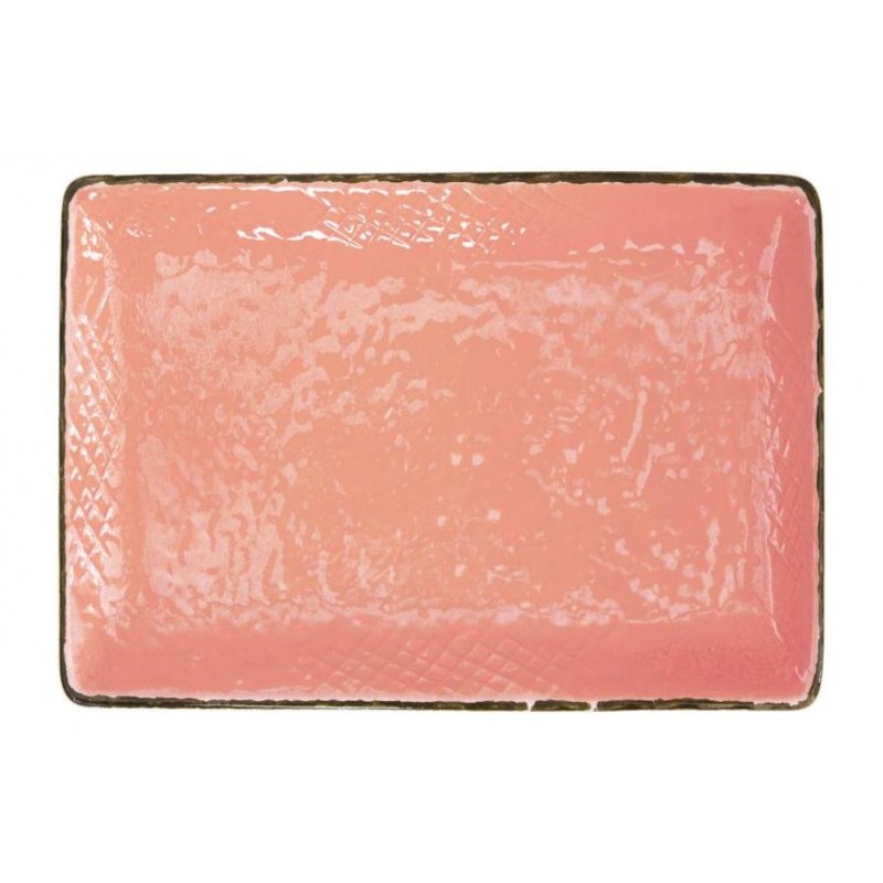 Plateau Céramique 32x26 - Set 4 pcs - Couleur Rose Poudre - Preta - 