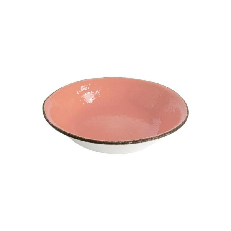 Soup Plate cm 21 in Ceramic - Set 6 pcs - Powder Pink Color - Preta -  - 8050262573738