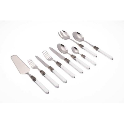 Service 75Pz Venezia - Couverts Inox Manche Transparent - 
