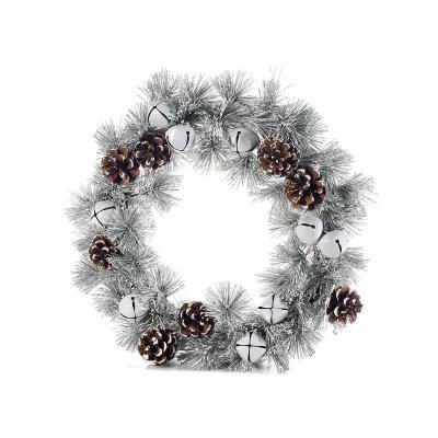 Guirlande de Noël avec pommes de pin, boules et cloches - 