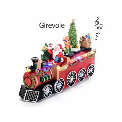 Babbo Natale in Treno con Luci Multicolore e Musica - 