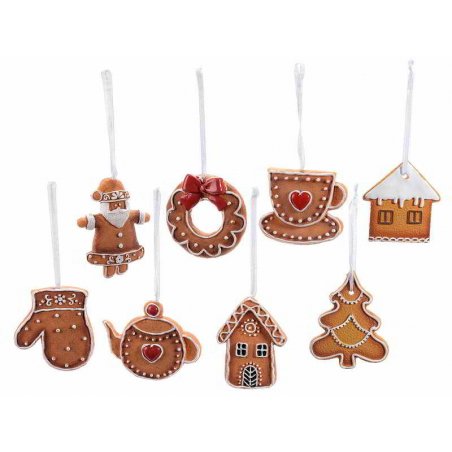 Lebkuchen hängende Dekorationen - 16 Stück - 