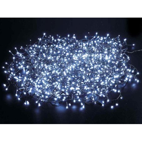 Filo luci1000LED Bianco Freddo e cavo verde - 25mt - 