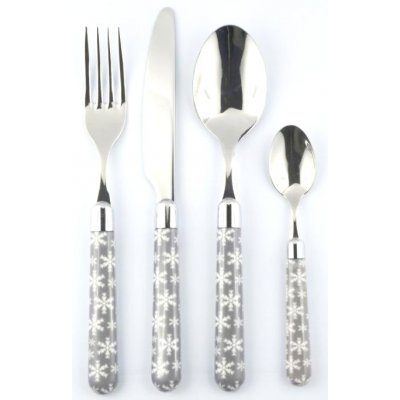 Naif Ice Weihnachtsbesteck - Set 4Pz - Rivadossi Sandro Grau / Weiß - 