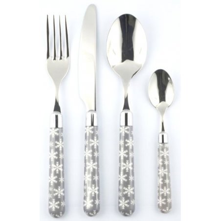 Posate Natalizie Naif Ice - Set 4Pz - Rivadossi Sandro Grigio / Bianco - 