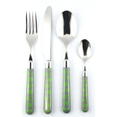 Naif Ice Weihnachtsbesteck - Set 4Pz - Rivadossi Sandro Grau/Grün - 