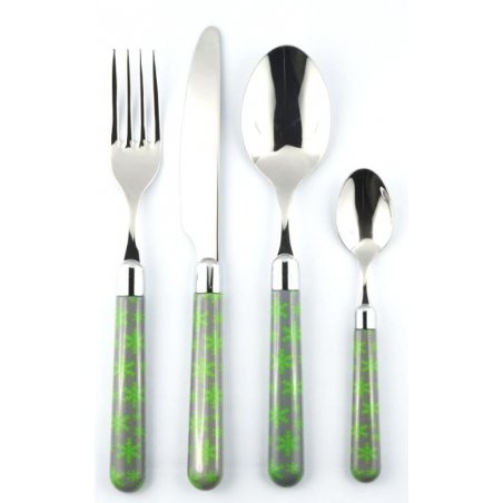 Naif Ice Christmas Cutlery - Set 4Pz - Rivadossi Sandro Gray / Green -  - 