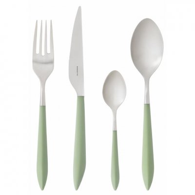Posate Colorate Acciaio Satinato Ares - Verde Chiaro - Casa Bugatti - 