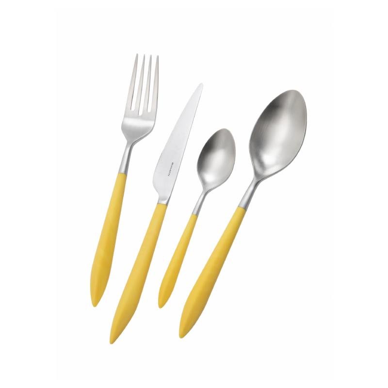 Couverts Colorés Ares Acier Satiné - Jaune - Casa Bugatti - 