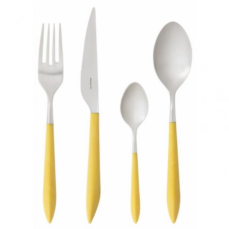 Ares Posate Colorate Acciaio Satinato - Giallo - Casa Bugatti - 