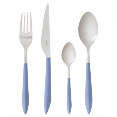 Ares Posate Colorate Acciaio Satinato - Blu Avion - Casa Bugatti - 