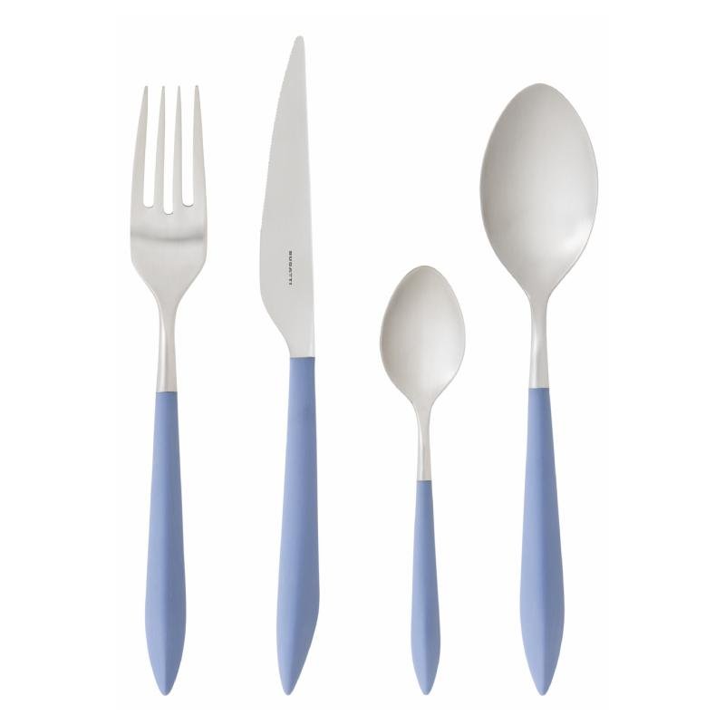 Ares Posate Colorate Acciaio Satinato - Blu Avion - Casa Bugatti - 