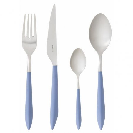 Ares Posate Colorate Acciaio Satinato - Blu Avion - Casa Bugatti - 