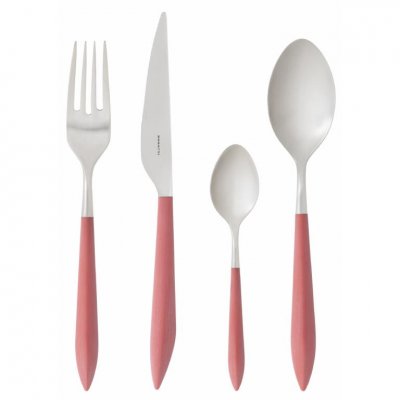 Ares Colored Cutlery Satin Steel - Red - Casa Bugatti -  - 8020178492577