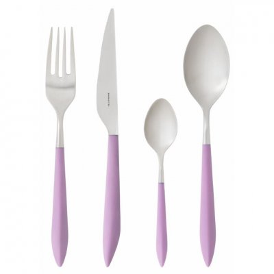 Ares Colored Cutlery Satin Steel - Lilac - Casa Bugatti -  - 8020178492584