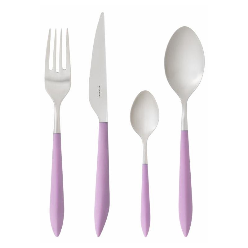 Couverts Colorés Ares Acier Satiné - Lilas - Casa Bugatti - 