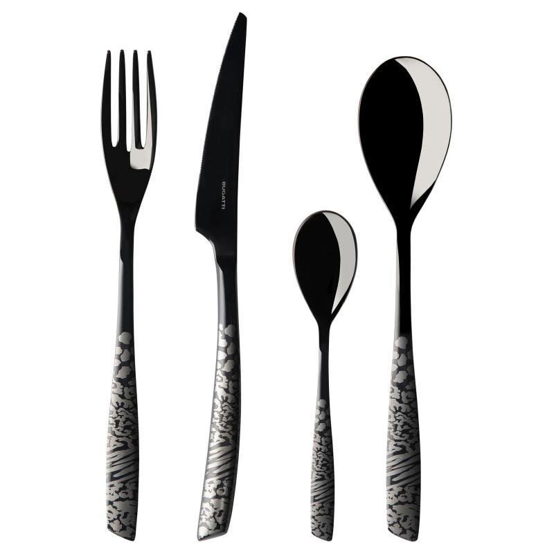 Posate Acciaio Inox Devore Pvd Nero - Casa Bugatti - 