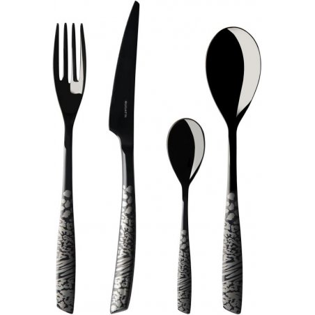Posate Acciaio Inox Devore Pvd Nero - Casa Bugatti - 
