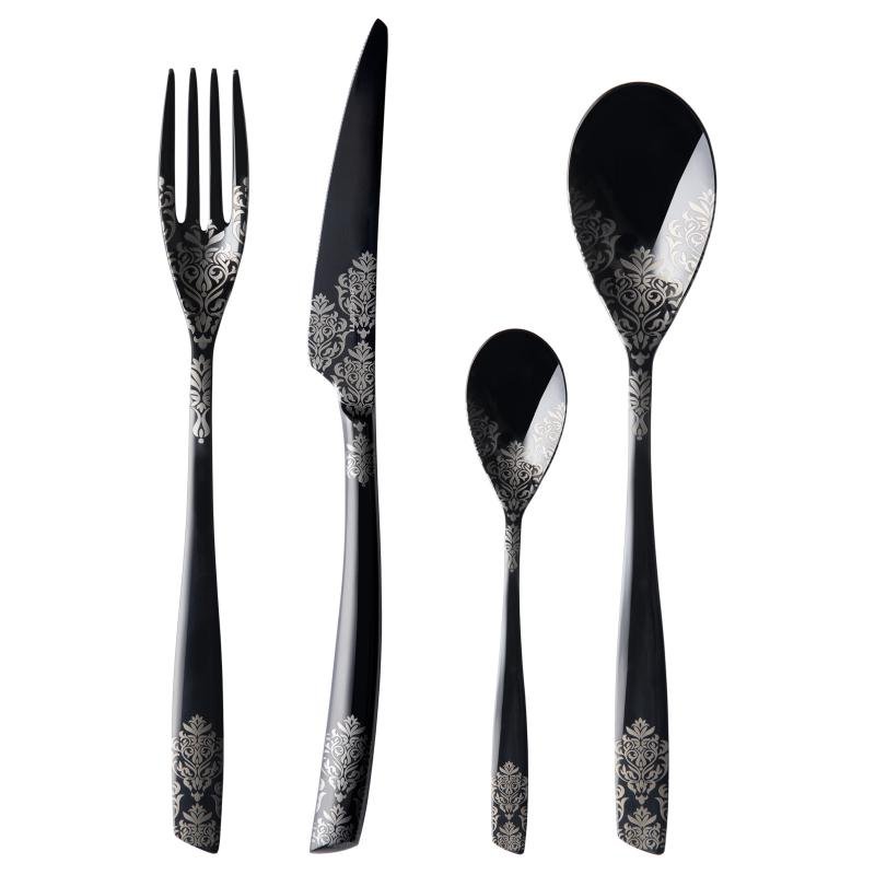 Black Pvd Devore Stainless Steel Cutlery - Casa Bugatti -  - 
