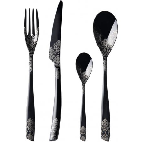 Black Pvd Devore Stainless Steel Cutlery - Casa Bugatti -  - 