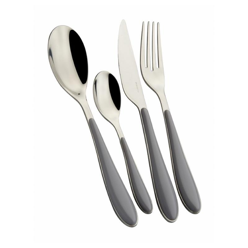 Gioia Casa Bugatti Ensemble de Couverts Colorés 24 Pièces - Gris - 